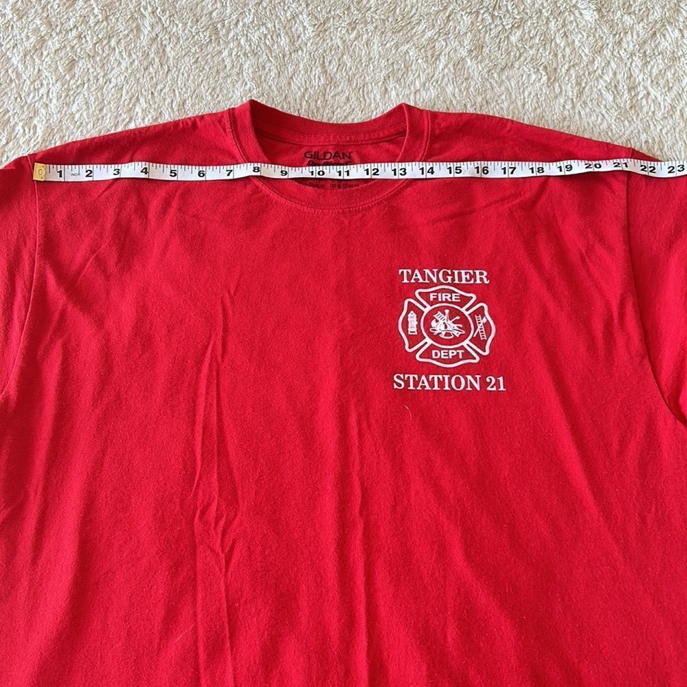 Tanger fire station 21 red short sleeve shirt size XL - Picture 8 of 16